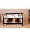 Childhome Lettino Culla con Sbarre - 126 x 66 x 82 cm - Nero/Naturale - Tre Altezze! Lettini con Sbarre