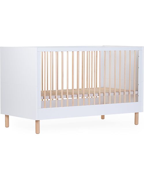 Childhome Lettino Culla con Sbarre - 145x75x95 cm - Bianco - Convertibile 0-6 anni! Letti Trasformabili