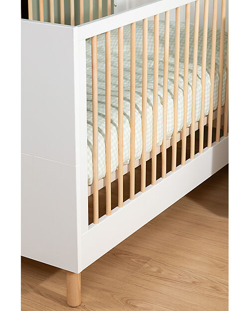 Childhome Lettino Culla con Sbarre - 145x75x95 cm - Bianco - Convertibile 0-6 anni! Letti Trasformabili