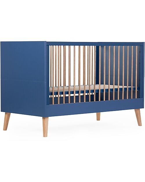 Childhome Lettino Culla con Sbarre - 145x75x95 cm - Blu - Convertibile 0-6 anni! Letti Trasformabili