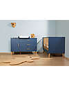 Childhome Lettino Culla con Sbarre - 145x75x95 cm - Blu - Convertibile 0-6 anni! Letti Trasformabili