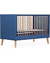 Childhome Lettino Culla con Sbarre + Cassettiera con Fasciatoio Removibile - Blu Letti Trasformabili