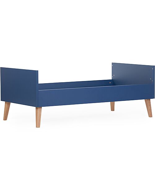 Childhome Lettino Culla con Sbarre + Cassettiera con Fasciatoio Removibile - Blu Letti Trasformabili