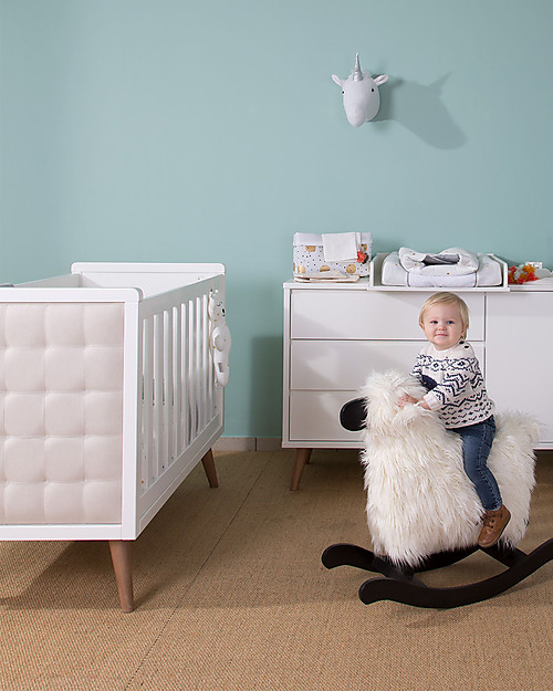 Childhome Lettino Retro Rio con Sbarre Removibili - 140 x 70 cm Lettini con Sbarre