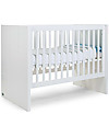 Childhome Lettino Trasformabile con Sbarre Quadro 120 x 60 - Bianco -  Diventa un Letto Junior 200 x 90 cm Lettini con Sbarre