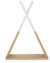 Childhome Mensola Tipi 35 x 12 x 47 cm, Legno + Bianco - Faggio massello Mensole