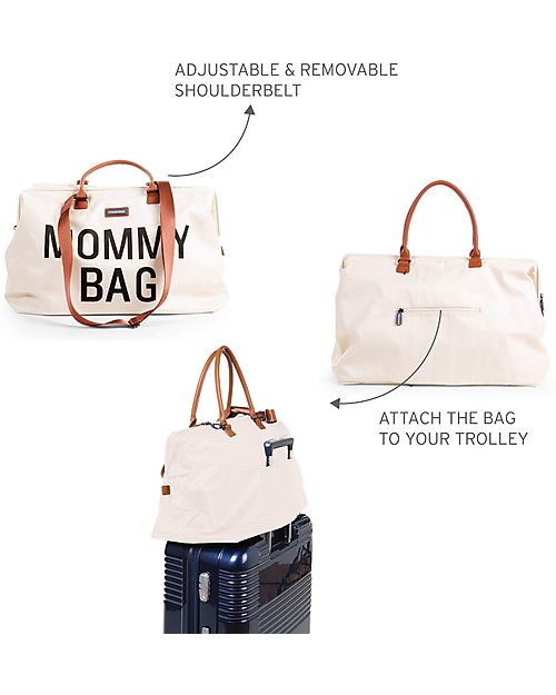 Childhome Mommy Bag Borsa Fasciatoio - 55 x 30 x 40 cm - Avorio - Include materassino per il cambio! Borse Cambio