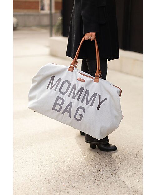 Mommy Bag - Childhome Trapuntata con Materassino per il Cambio - beige