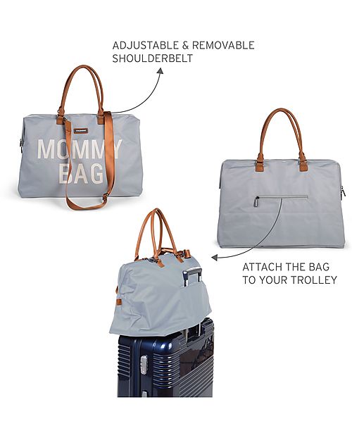 Childhome Mommy Bag Borsa Fasciatoio - 55 x 30 x 40 cm - Grigio - Include materassino per il cambio! Borse Cambio