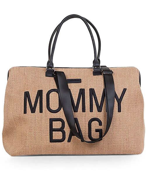 Childhome Mommy Bag Borsa Fasciatoio 55 x 30 x 40 cm - Rafia- Include Materassino per il Cambio!
 Borse Cambio