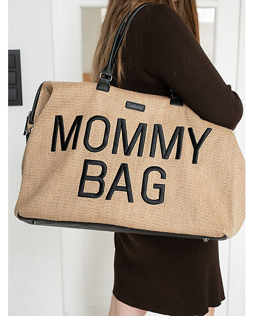 Childhome Mommy Bag Borsa Fasciatoio 55 x 30 x 40 cm - Rafia- Include Materassino per il Cambio!
 Borse Cambio