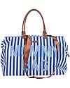 Childhome Mommy Bag Borsa Fasciatoio 55 x 30 x 40 cm - Righe - Blu Elettico/Azzurro - Include Materassino per il Cambio! Borse Cambio