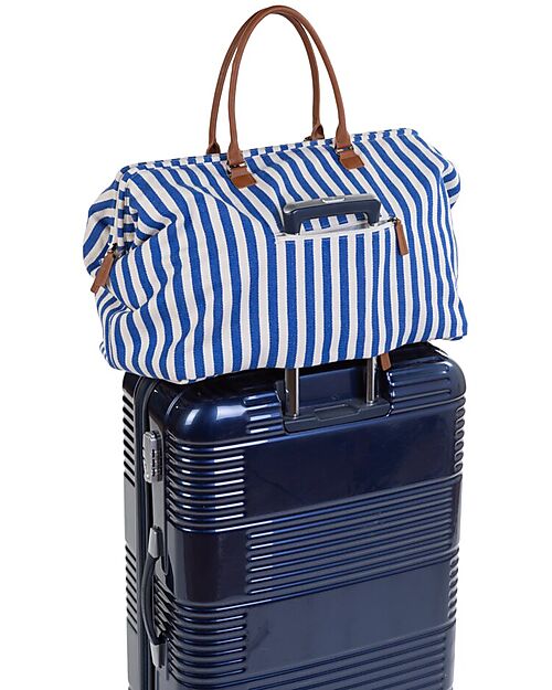 Childhome Mommy Bag Borsa Fasciatoio 55 x 30 x 40 cm - Righe - Blu Elettico/Azzurro - Include Materassino per il Cambio! Borse Cambio
