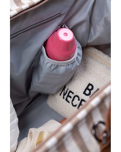 Childhome Mommy Bag Borsa Fasciatoio 55 x 30 x 40 cm - Righe - Nude/Terracotta - Include Materassino per il Cambio! Borse Cambio