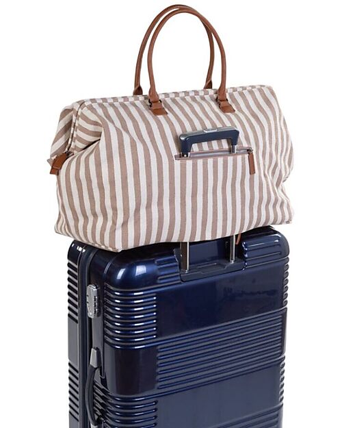 Childhome Mommy Bag Borsa Fasciatoio 55 x 30 x 40 cm - Righe - Nude/Terracotta - Include Materassino per il Cambio! Borse Cambio