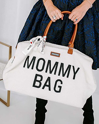 Childhome Mommy Bag Borsa Fasciatoio - 55 x 30 x 40 cm - Teddy Panna - Include materassino per il cambio! Borse Cambio e Accessori