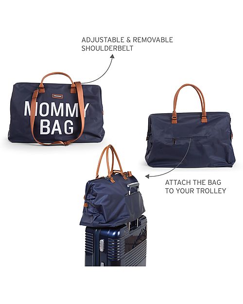 Childhome Mommy Bag, Borsa Fasciatoio 55x30x40 cm, Blu - Include materassino per il cambio! Borse Cambio
