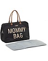 Childhome Mommy Bag Borsa Fasciatoio - 55x30x40 cm - Nero e Oro - Include materassino per il cambio! Borse Cambio