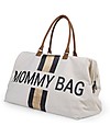 Childhome Mommy Bag Borsa Fasciatoio - 55x30x40 cm - Righe Nero/Oro - Include materassino per il cambio! Borse Cambio