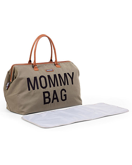 Childhome Mommy Bag in Tela - Borsa Fasciatoio - 55 x 30 x 40 cm - Kaki - Include Materassino per il Cambio! Borse Cambio