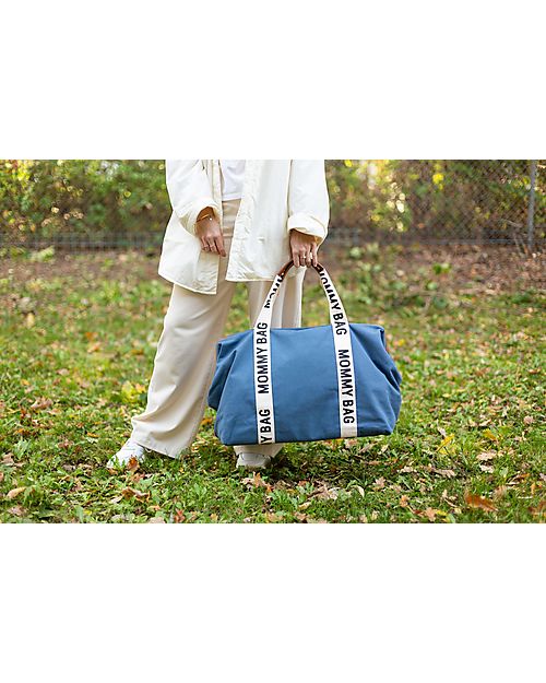 Childhome Mommy Bag - Indigo - Collezione Signature - 55x30x40 cm - Include Materassino per il Cambio! Borse Cambio