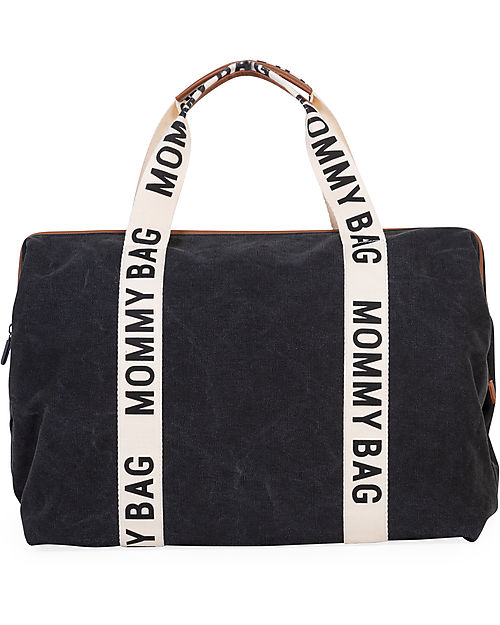 Childhome Mommy Bag - Nero - Collezione Signature - 55x30x40 cm - Include Materassino per il Cambio! Borse Cambio