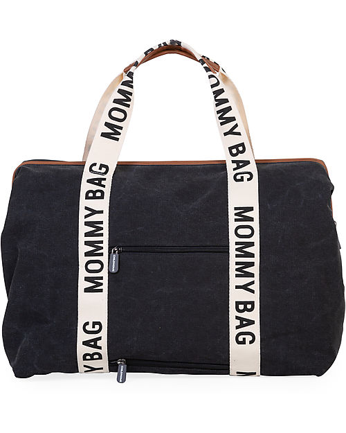 Childhome Mommy Bag - Nero - Collezione Signature - 55x30x40 cm - Include Materassino per il Cambio! Borse Cambio