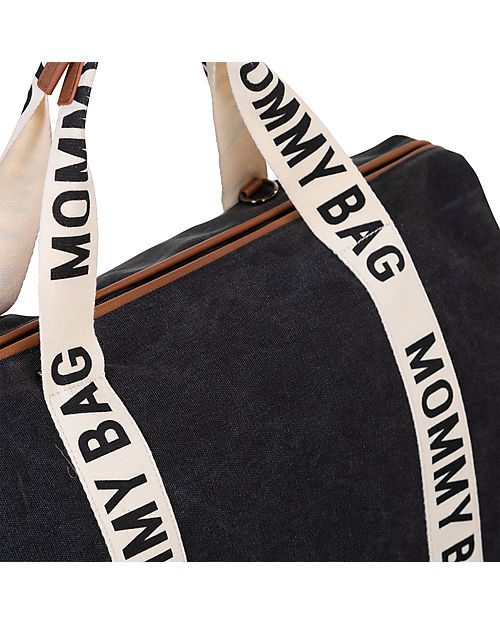 Childhome Mommy Bag - Nero - Collezione Signature - 55x30x40 cm - Include Materassino per il Cambio! Borse Cambio