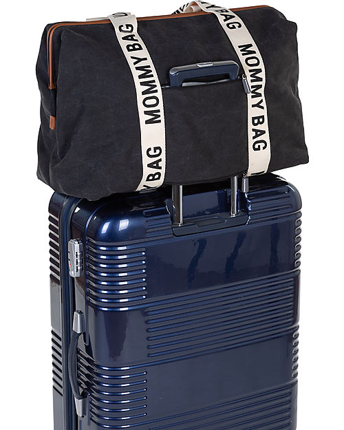 Childhome Mommy Bag - Nero - Collezione Signature - 55x30x40 cm - Include Materassino per il Cambio! Borse Cambio