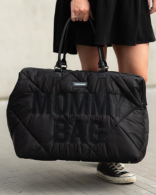 Childhome Mommy Bag Trapuntata Borsa Fasciatoio - 55 x 30 x 40 cm - Nero - Include Materassino per il Cambio! Borse Cambio