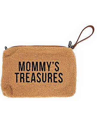 Childhome Mommy Treasures Pochette Donna - 34x21 cm - Teddy Beige Trousse e Pochette