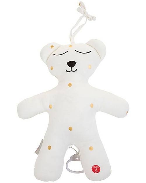 Childhome Orsetto Musicale Teddy Bear a Pois Dorati Sonagli