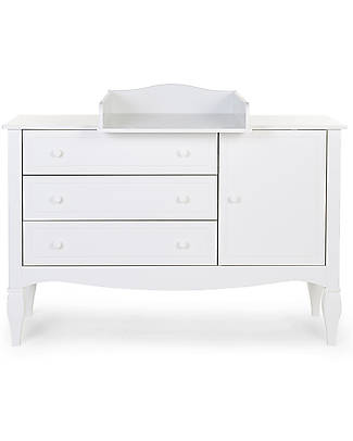 Childhome OUTLET - Cassettiera Extra-Large Romantic Bianca - 3 Cassetti + Fasciatoio + Mensole - Pezzo di Showroom Cassettiere