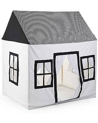 Childhome OUTLET - Grande Casa Bianca e Nera in Cotone - 125x95x145 cm - Pezzo di Showroom Tende Gioco