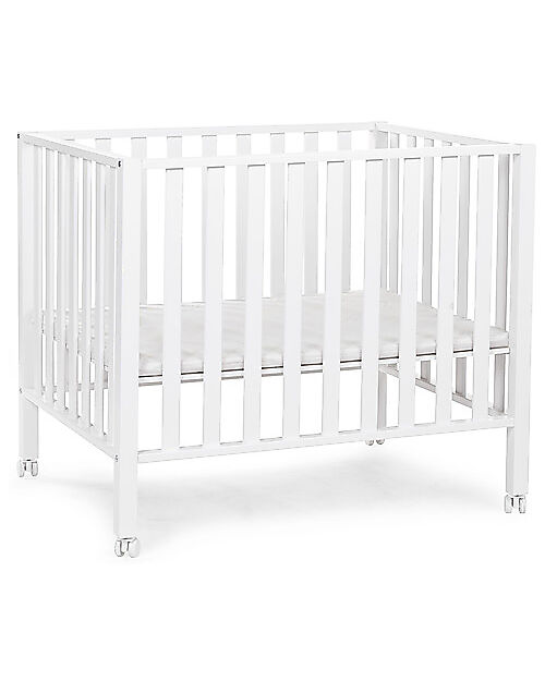 Childhome OUTLET - Lettino Culla con Ruote - 98 x 78 x 80 cm - Bianco - Tre Altezze - Pezzo di Showroom Lettini con Sbarre