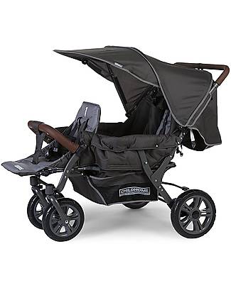 Childhome OUTLET - Passeggino Trigemellare Antracite - Maniglione in Pelle! - Pezzo di Showroom Passeggini Gemellari