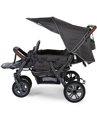 Childhome OUTLET - Passeggino Trigemellare Antracite - Maniglione in Pelle! - Pezzo di Showroom Passeggini Gemellari