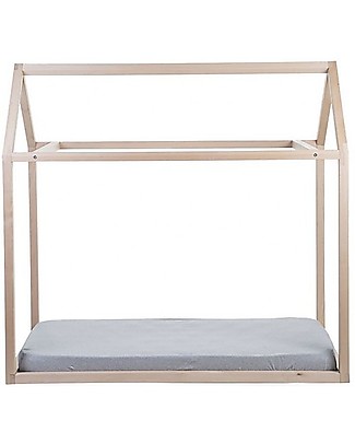 Childhome OUTLET Struttura Letto Casetta Natural, Legno di Faggio Massello - 140x70 cm - Pezzo di Showroom Letti Montessoriani
