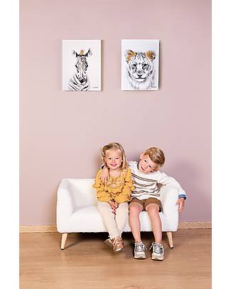 Childhome Panca per Bambini - Teddy - Bianco Sporco - 88x44x45 cm Poltrone