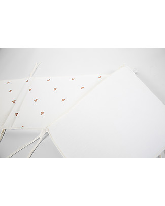 Childhome Paracolpi Imbottito Cuori - 35x170 cm - Cotone Paracolpi