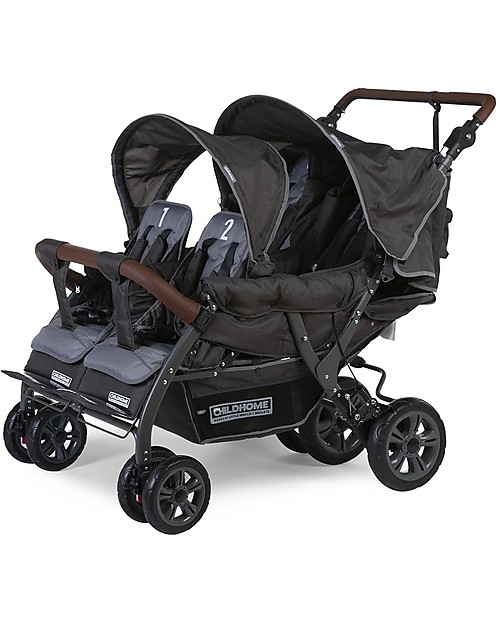 Childhome Passeggino da 4 posti con Autofreno - da 6 a 36 mesi Passeggini Gemellari