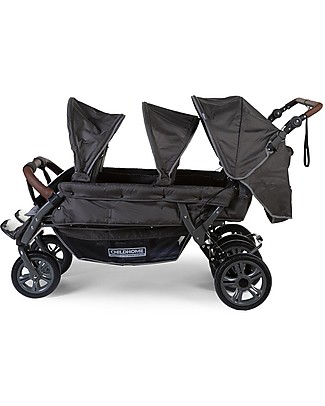 Childhome Passeggino da 6 Posti con Autofreno - Antracite/Effetto Pelle - da 6 a 36 mesi Passeggini Doppi