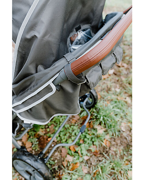 Childhome Passeggino Trigemellare Antracite - Maniglione in Pelle! Passeggini Gemellari
