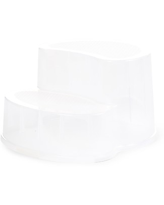 Childhome Pedana per Bambini con Gradini Antiscivolo - Bianco Scintillante Vaschette