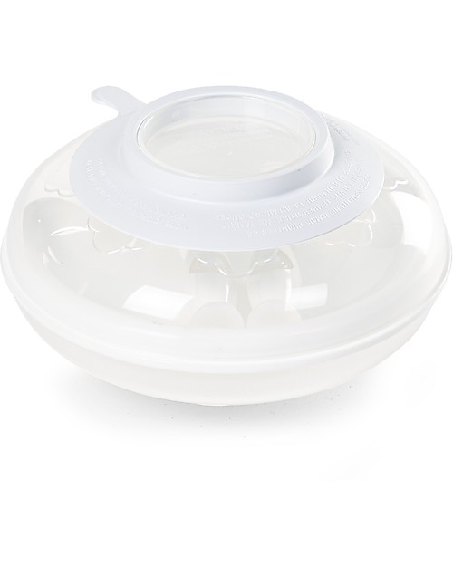 Childhome Piatto Riscaldante con Forchetta e Cucchiaio - Bianco Scintillante Piatti e Scodelle