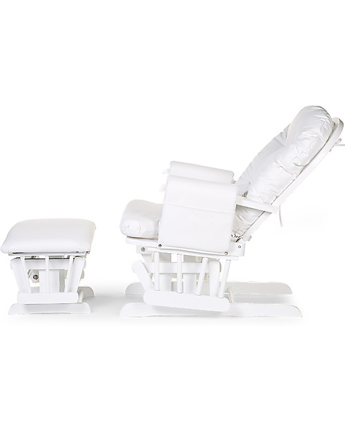 Childhome Poltrona da Allattamento con Poggiapiedi - Bianco - Legno Poltrone