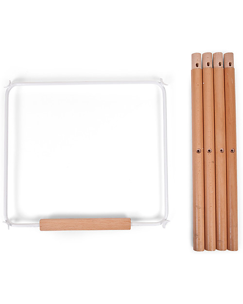 Childhome Prolunga Extra per Seggiolone Evolutivo Evolu 2 e ONE.80° Chair- Legno Naturale e Bianco Accessori per Seggioloni