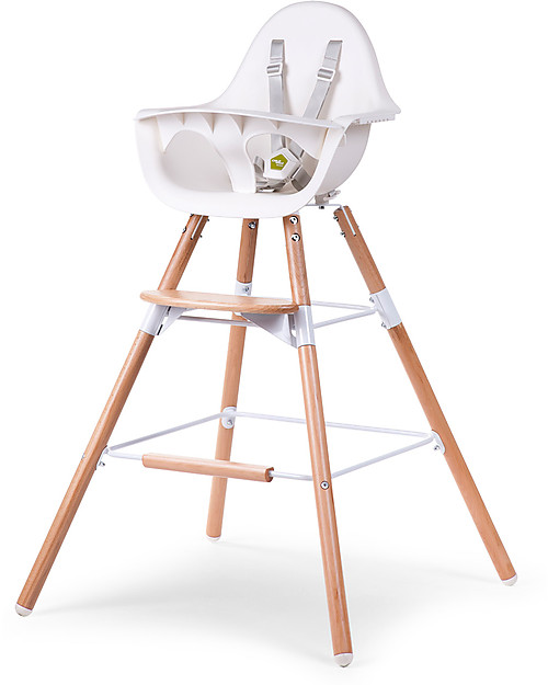 Childhome Prolunga Extra per Seggiolone Evolutivo Evolu 2 e ONE.80° Chair- Legno Naturale e Bianco Accessori per Seggioloni