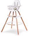 Childhome Prolunga Extra per Seggiolone Evolutivo Evolu 2 e ONE.80° Chair- Legno Naturale e Bianco Accessori per Seggioloni