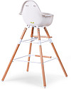 Childhome Prolunga Extra per Seggiolone Evolutivo Evolu 2 e ONE.80° Chair- Legno Naturale e Bianco Accessori per Seggioloni